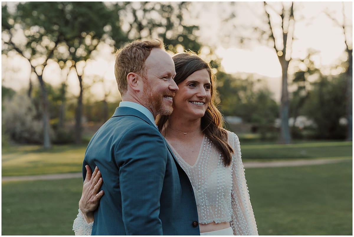 bride and groom portraits at Ironwood bar and grille