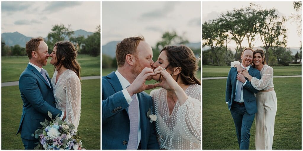 Bride and groom portraits at Ironwood bar and grille
