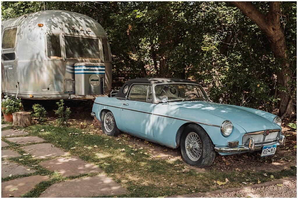 classic car and air stream